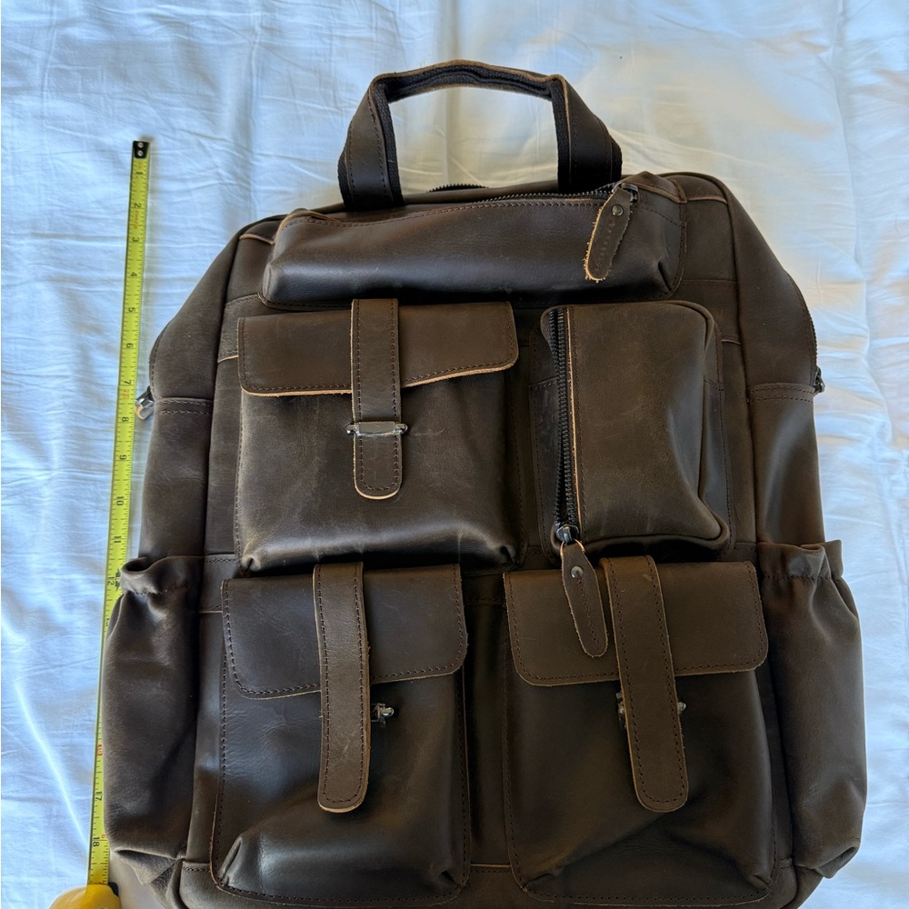 Brown Leather Backpack